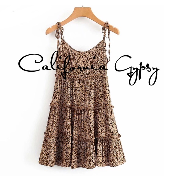 LAST 1🎉Leopard Mini Sun Dress - Picture 3 of 10